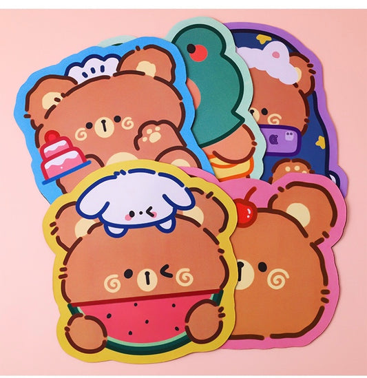 Kawaii Brown Bear Mouse Pad