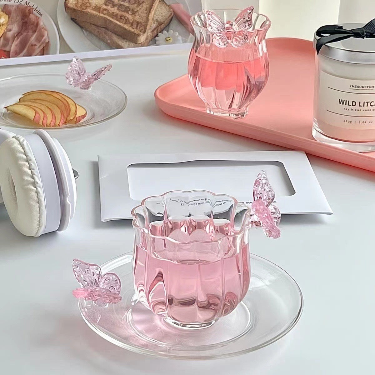 Pre - Order Pink Butterfly Cup and Saucer