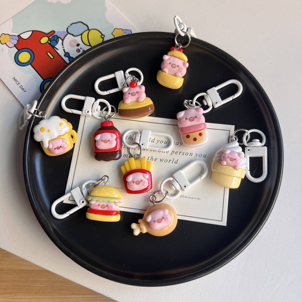 Pig and Food Kawaii Keychains / Keycharms