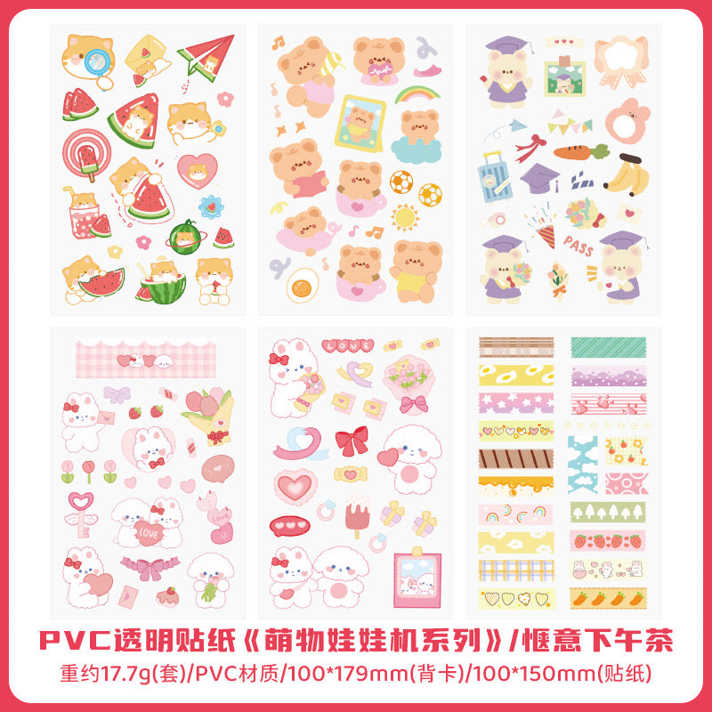 6 Sheets Kawaii Sticker Sheets