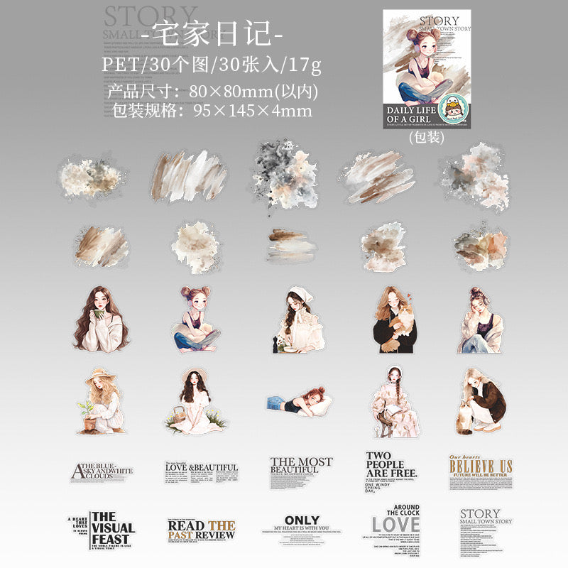 PET Daily Life of a Girl Stickers Pack