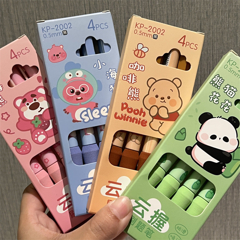 Kawaii Puffy Doodle 4 Pens Set