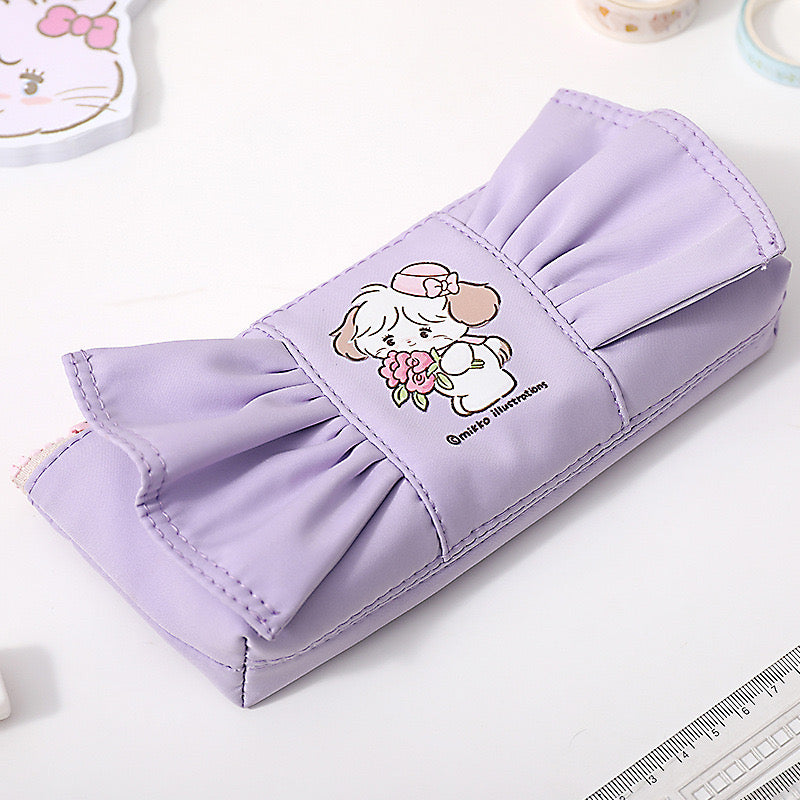 Kawali Mikko Mousse Cammy Latte Bowknot Pen Bag Portable Storage Bag Girls Single Shoulder Bag / Organiser