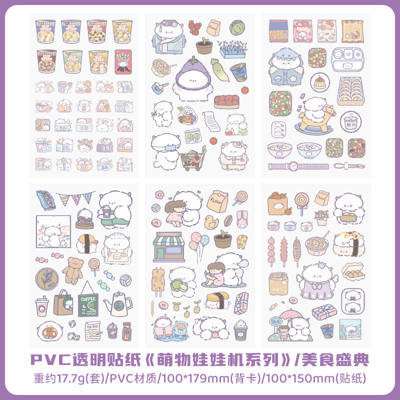 6 Sheets Kawaii Sticker Sheets