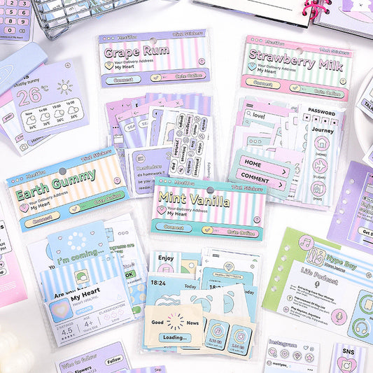 30 Pcs Pastel PET Journaling Stickers Set