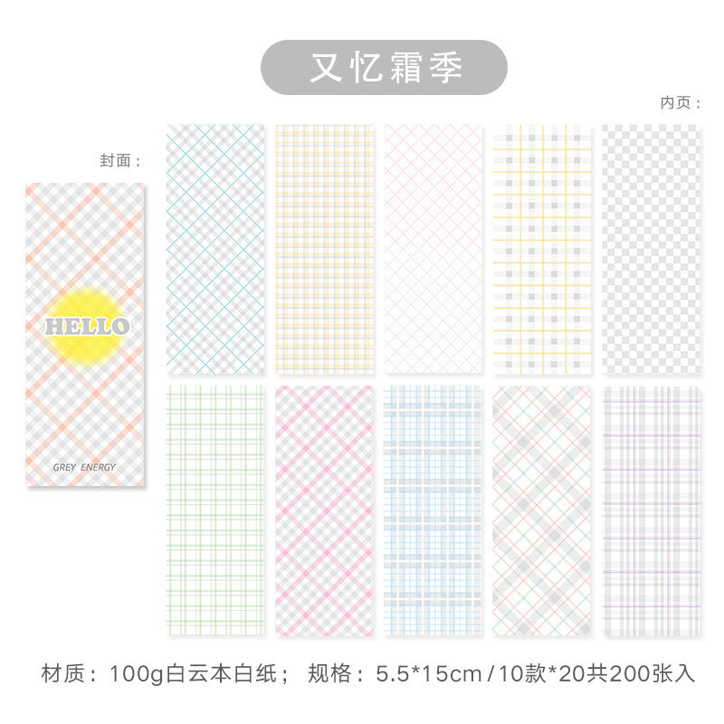 Plaid Party Gingham Long Memo Pads Notepads