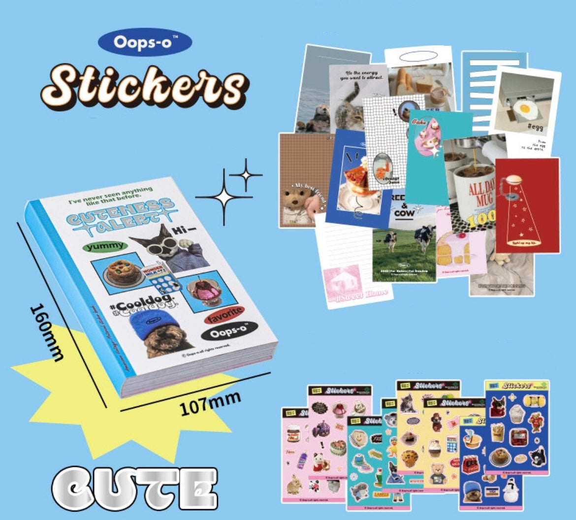 100 Sheets Retro Material Sticker Book