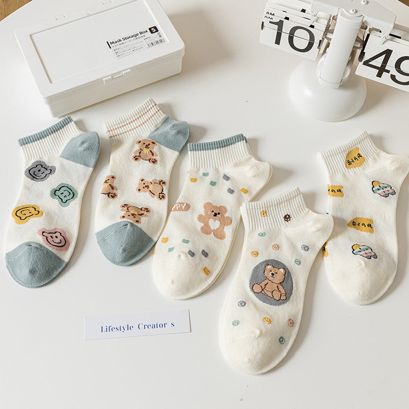 Korean Teddy Ankle Socks