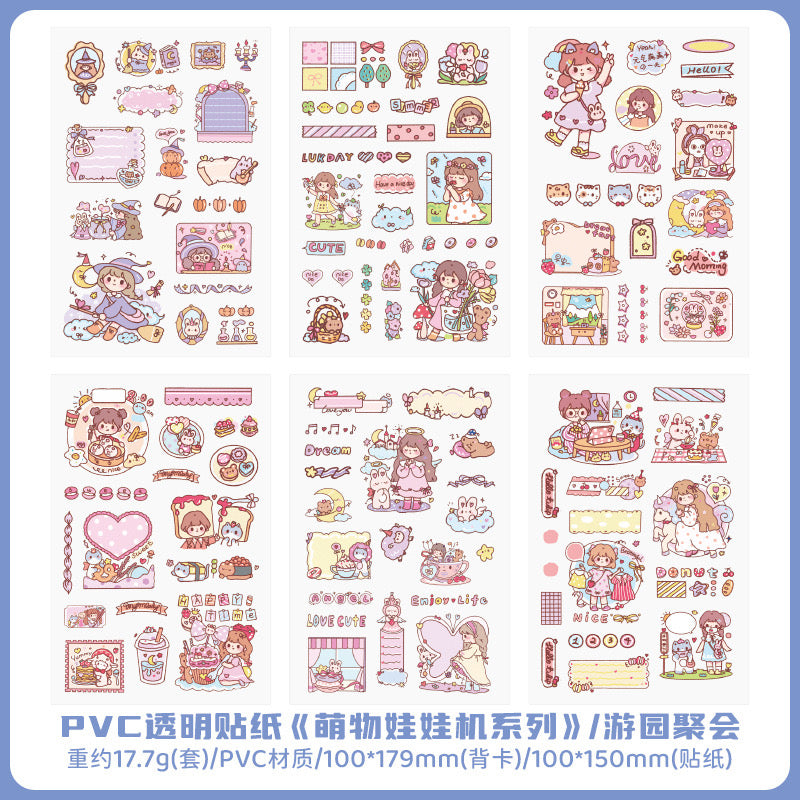 6 Sheets Kawaii Sticker Sheets