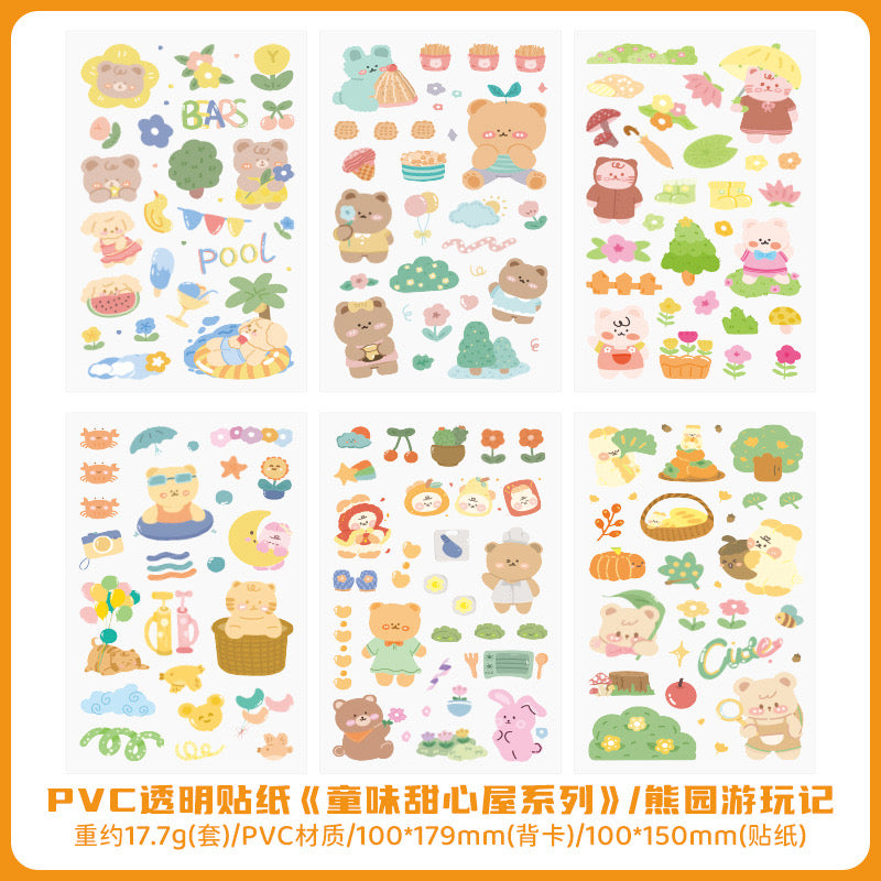 6 Sheets Kawaii Sticker Sheets