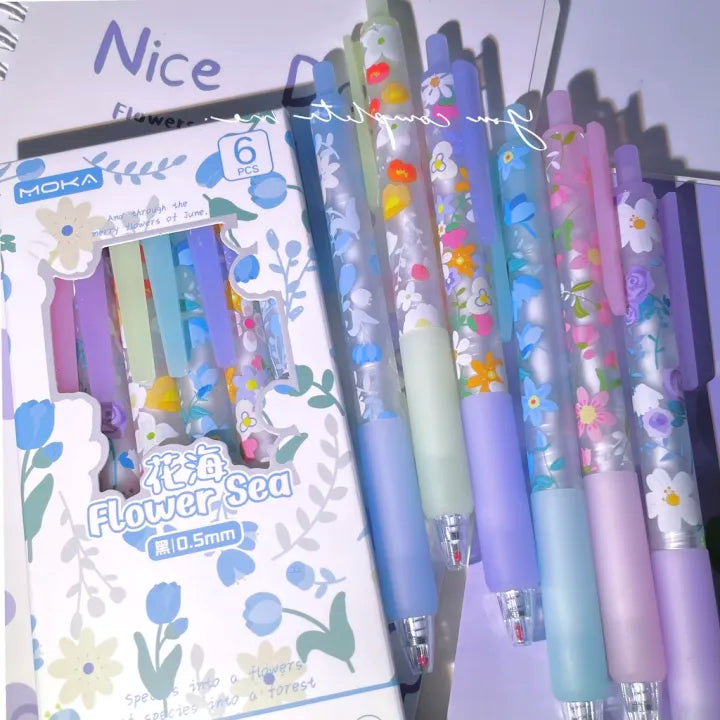 Moka Floral 6 Pens Set