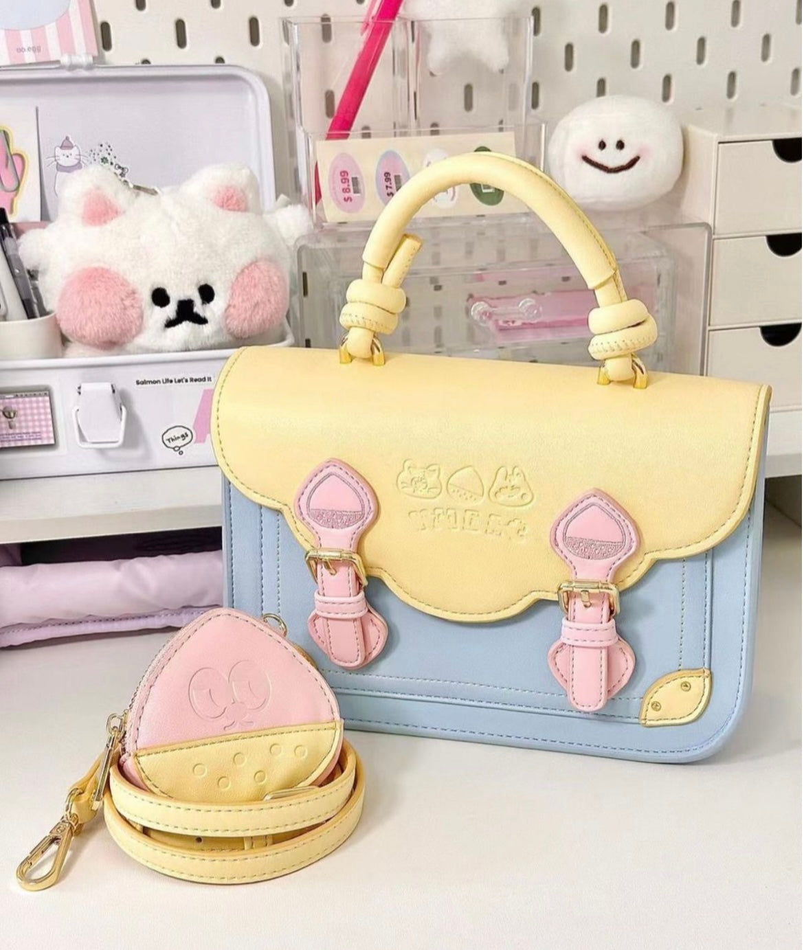 Korean Candy Sling Bag with Keychain Pouch