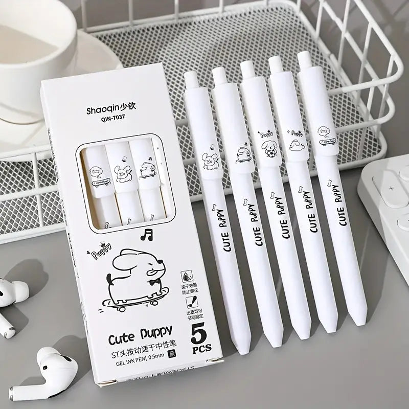 Cute Puppy 5 Pens Set