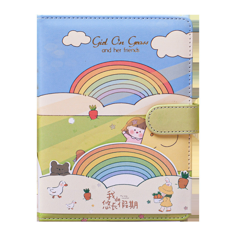 Girl and Rainbow A5 Kawaii Journal / Diary / Notebook