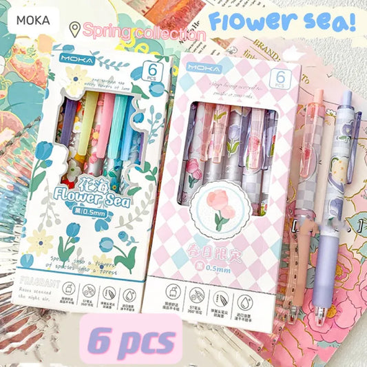 Moka Floral 6 Pens Set