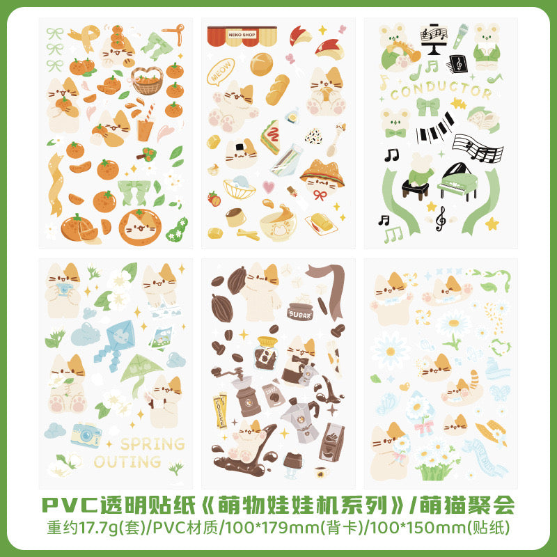 6 Sheets Kawaii Sticker Sheets