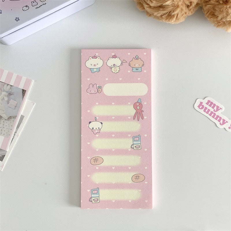 Kawaii Long Memo Pads