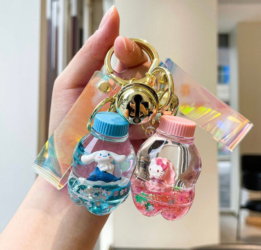 Sanrio Liquid Floating Bottle Keychain