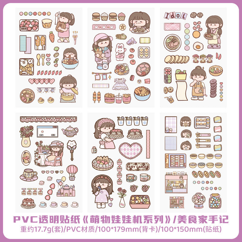 6 Sheets Kawaii Sticker Sheets