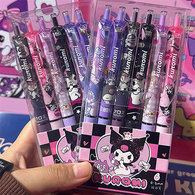 Kuromi Sanrio 6 Pens Set