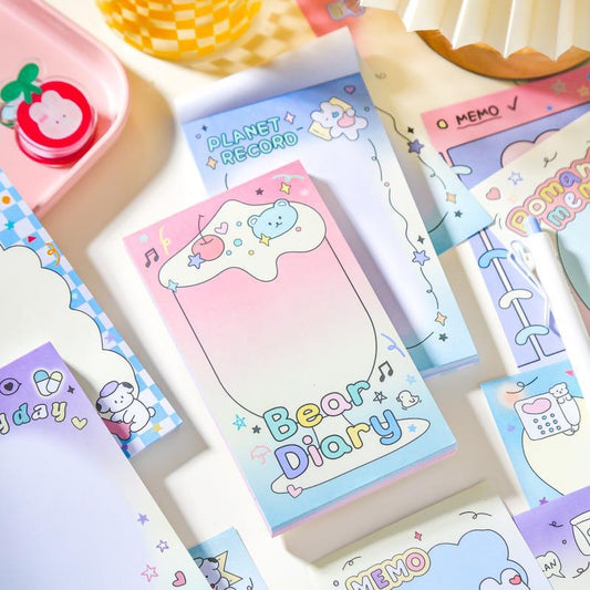 Kawaii Animal Planet Memo Pads / Notepads