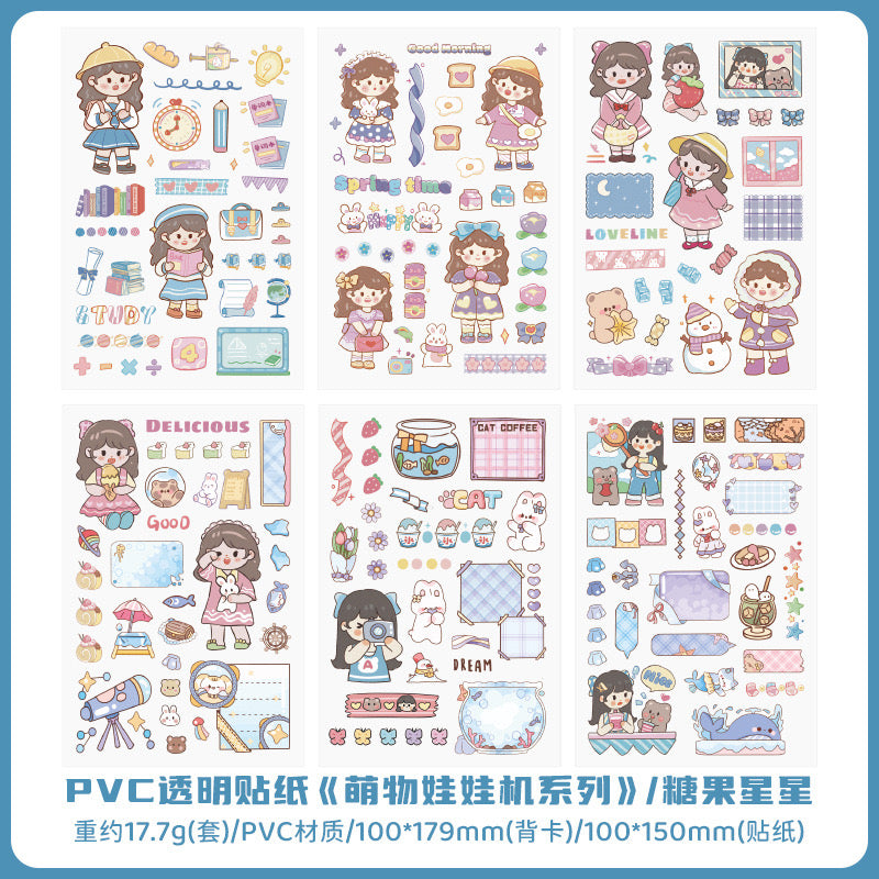 6 Sheets Kawaii Sticker Sheets