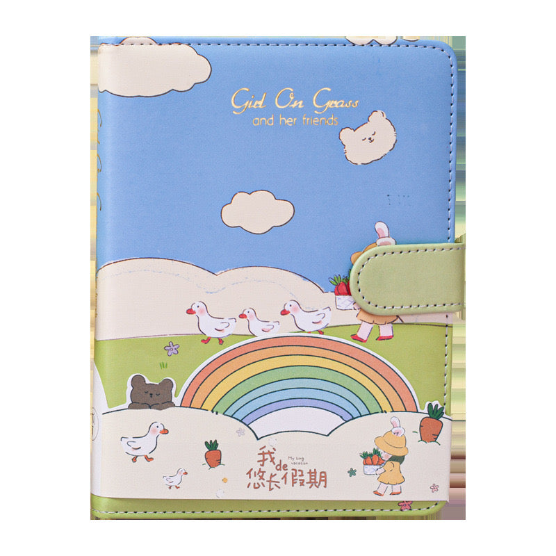 Girl and Rainbow A5 Kawaii Journal / Diary / Notebook