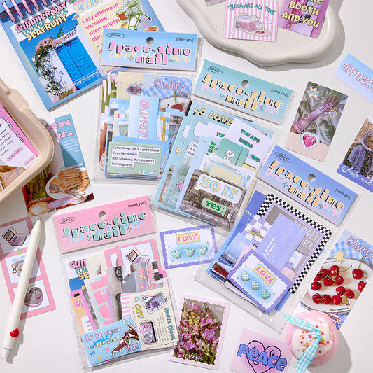 30 Pcs Space Time Mail PET Journaling Sticker Set