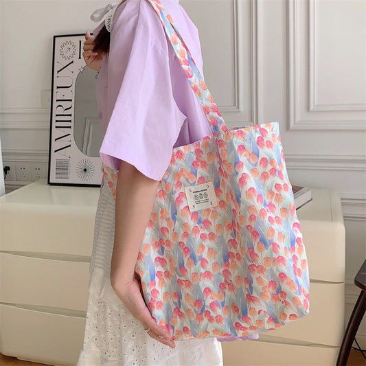 Aesthetic Floral Tote Bag