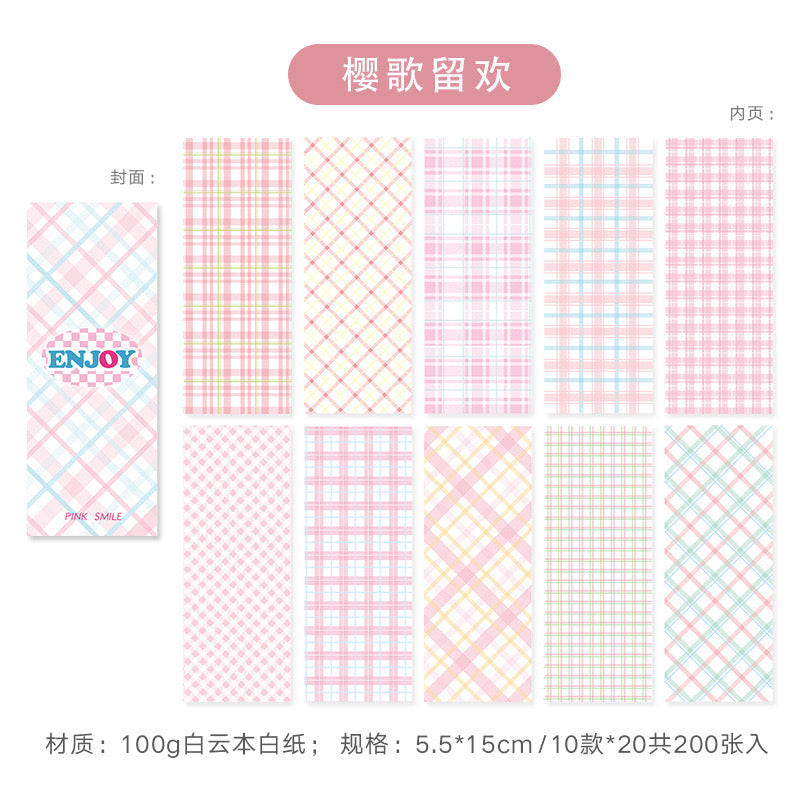 Plaid Party Gingham Long Memo Pads Notepads