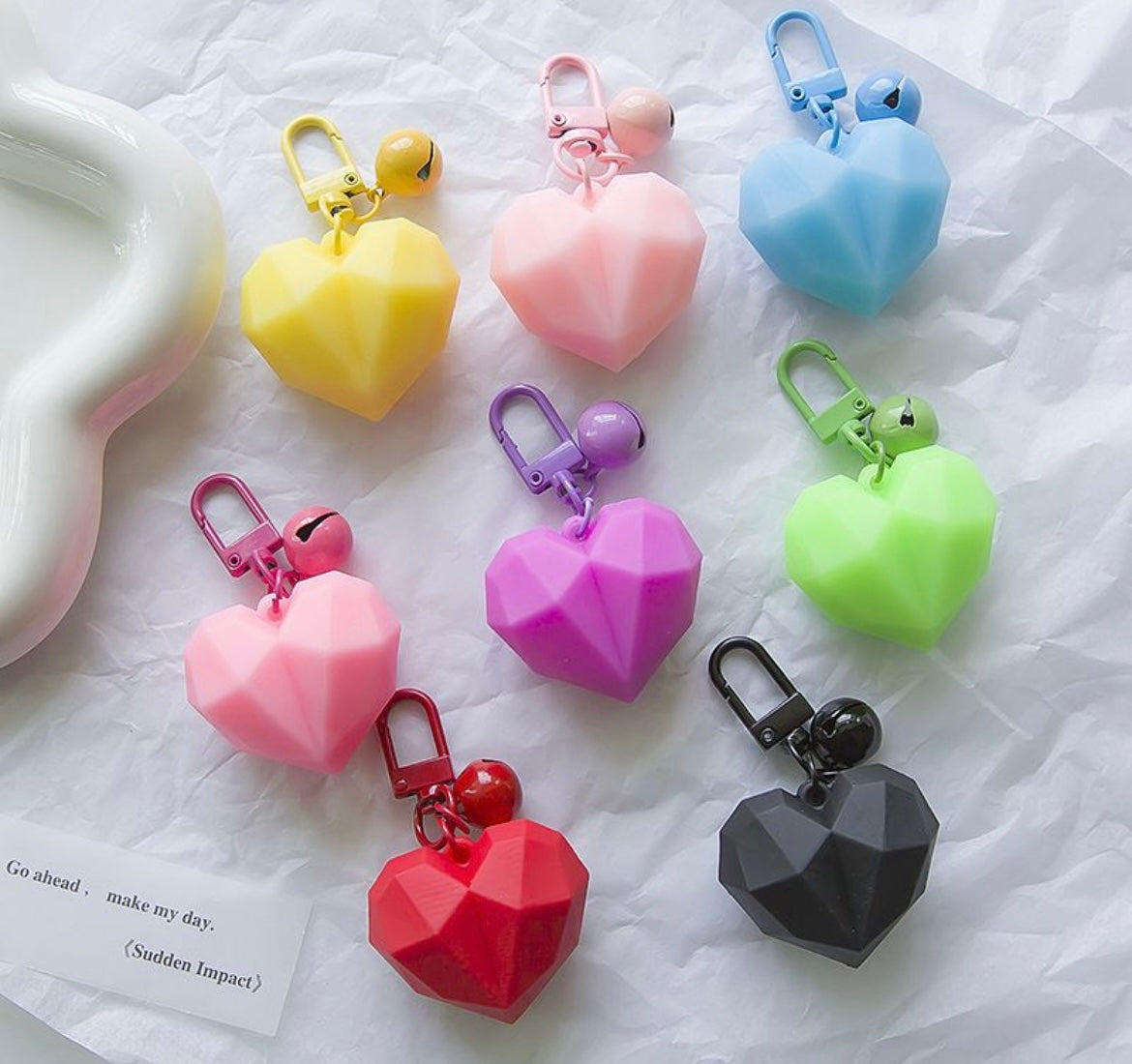 Premium Silicone Heart Love Keychain / Keycharm