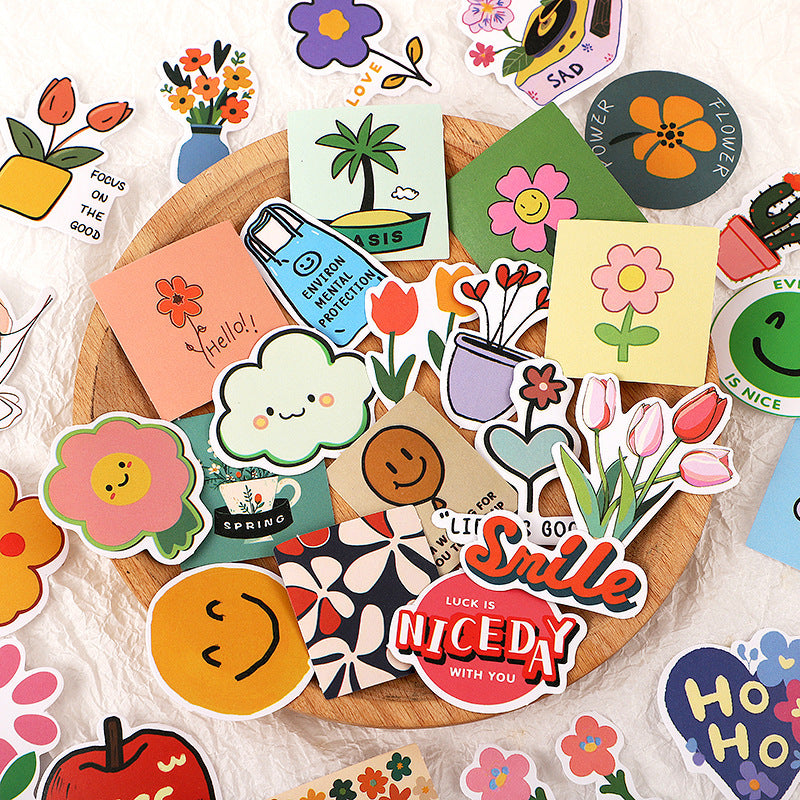 PS4 Set of 74 Happy Bloom Flower & Positive Vibes Stickers Pack