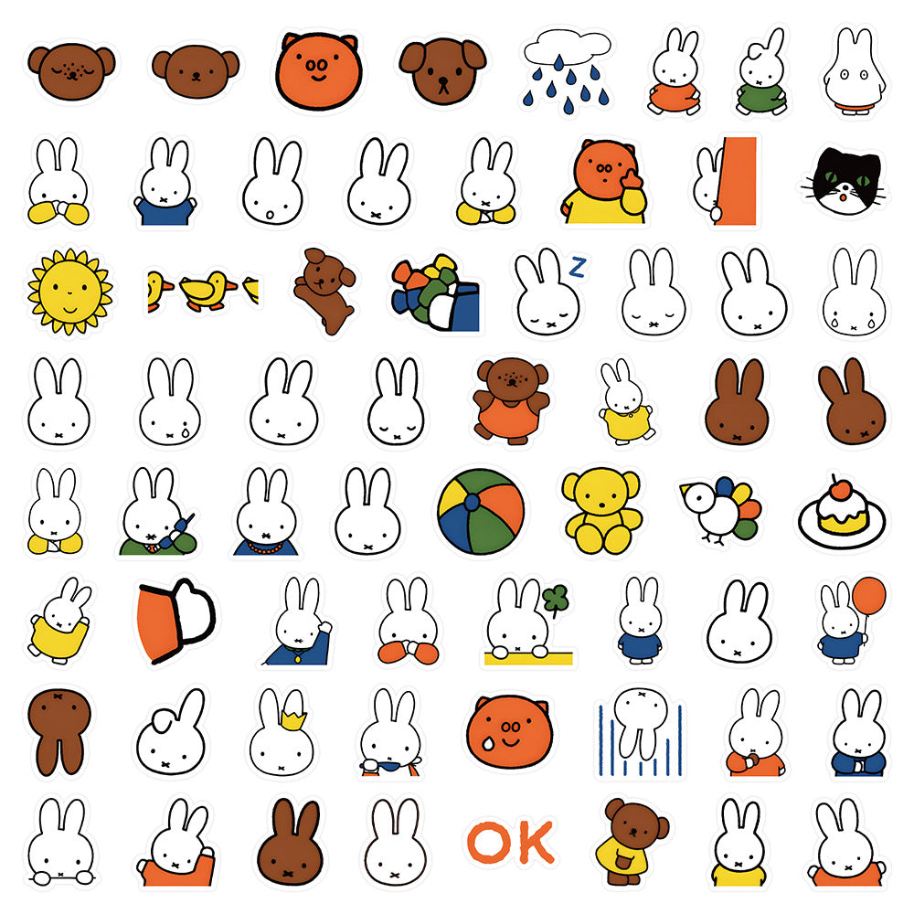 PS11 Set of 60 Miffy Cute Character Sticker Pack