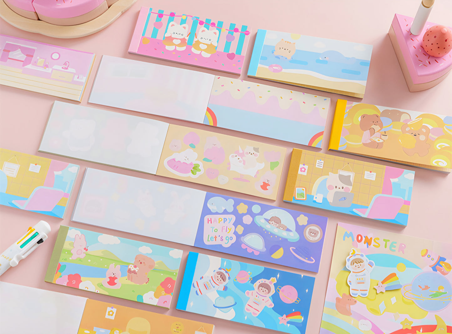 Set of 30 Sheets Pastel Story Stickers Book