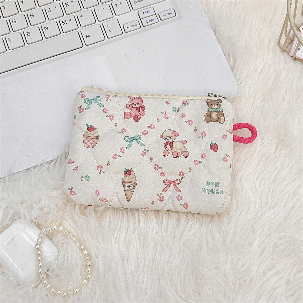 🧸 Quilted Kawaii Mini Pouch