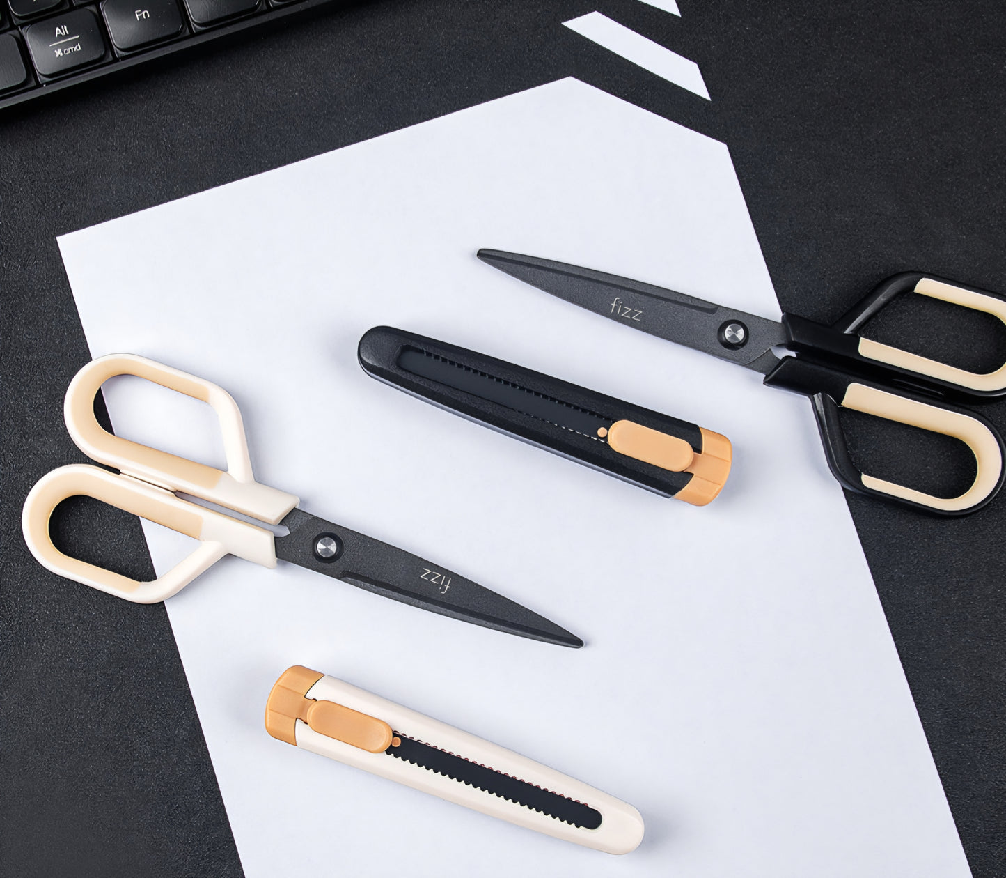 Teflon Non Stick Scissors with Paper Cutter