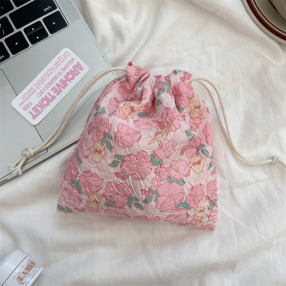 Cute Bear Floral Drawstring Bags