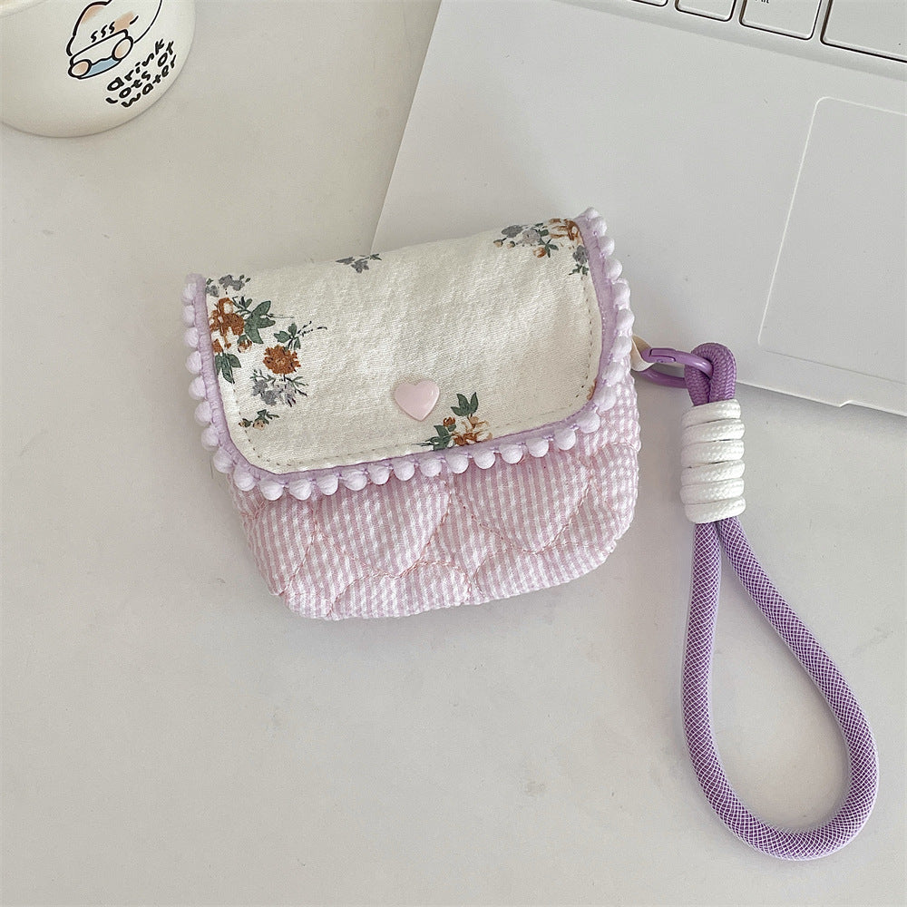 Pastel Cottage Mini Pouch with Lanyard 🌸🎀