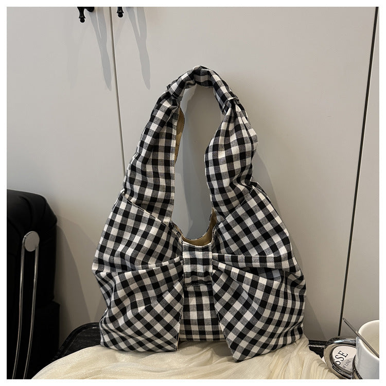 🎀 Gingham Bow Tote Bag 🖤❤️