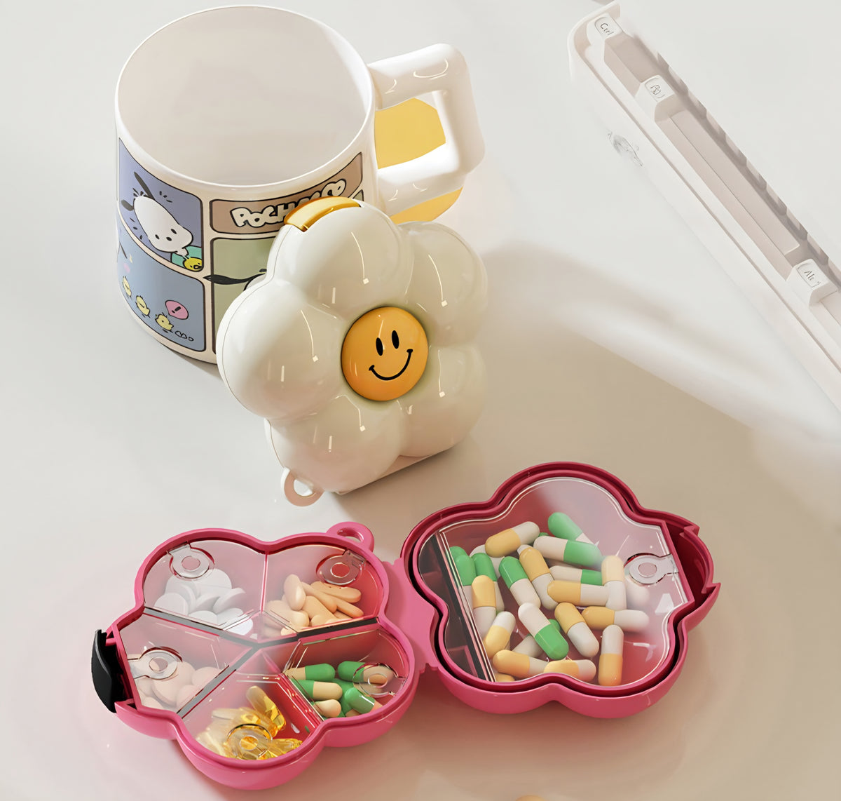 Bloom & Carry – Cute Flower Pill Organizer Travel Medicine Kit