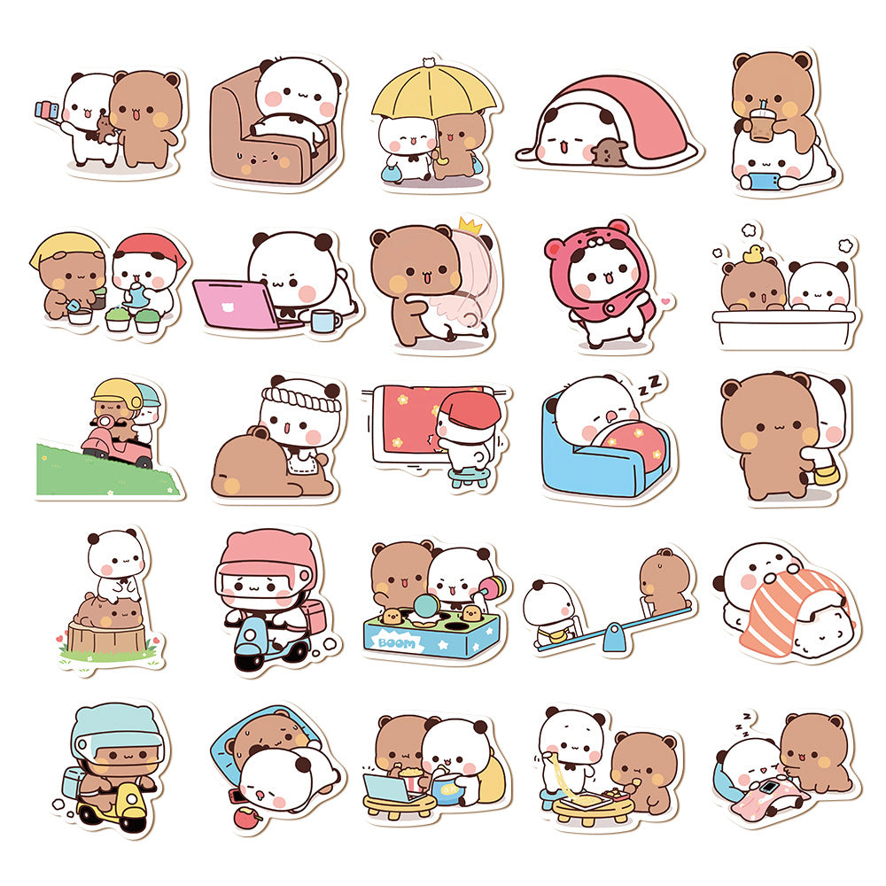 PS10 Set of 50 Dudu & Bubu Cute Couple Sticker Pack