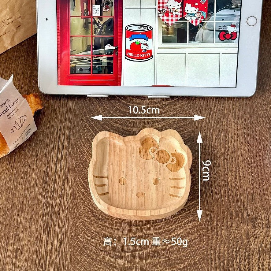 🍞✨ Mini Cartoon Miffy Hello Kitty Wooden Snack Trays ✨🐰🐱