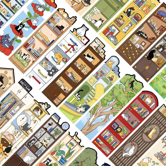 📚 Set of 30 Whimsical Cat Corner Bookmark Set – Cozy Kitty Page Markers 🐾✨