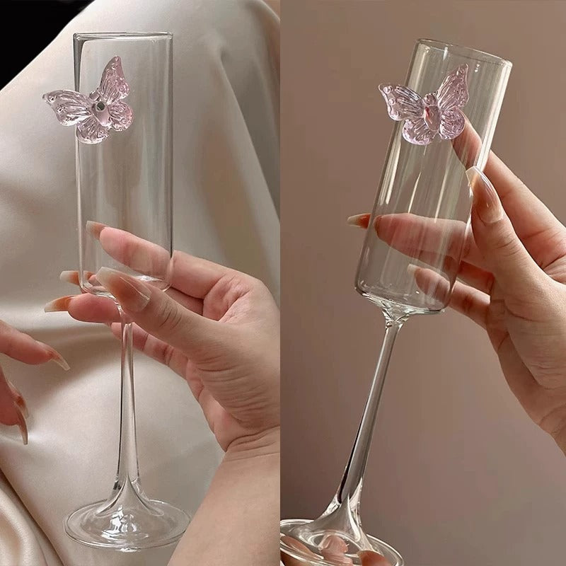 Butterfly Kisses Champagne Glasses