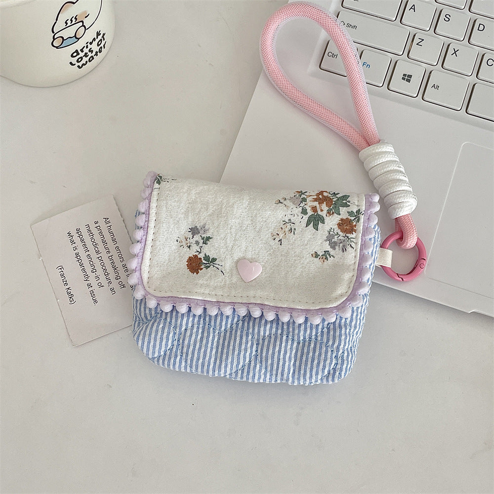 Pastel Cottage Mini Pouch with Lanyard 🌸🎀