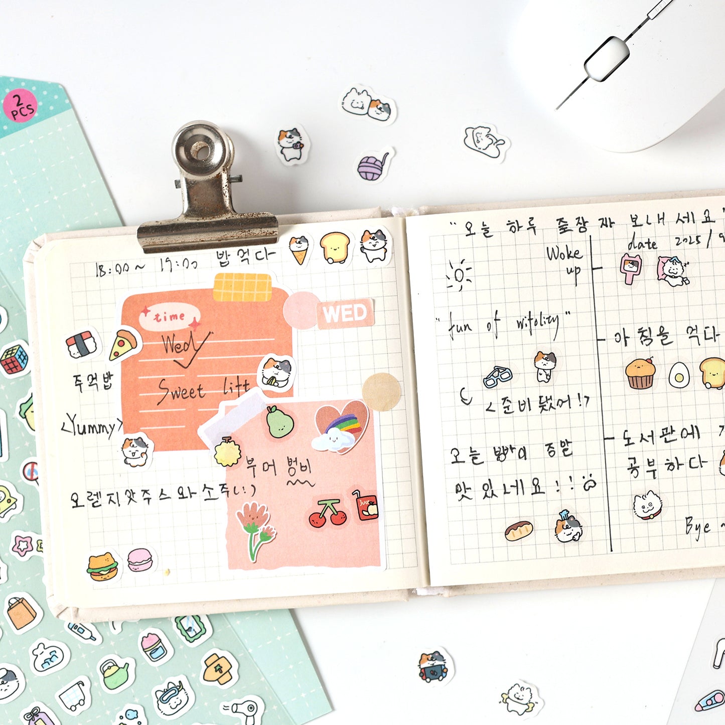 🍮 Little Pudding Mini Sticker Sheets (2pcs Set)