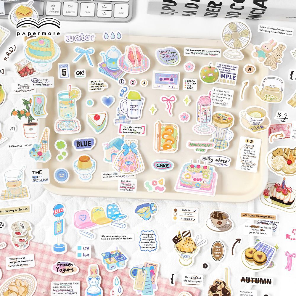 🌈 Papermore Set of 2 Aesthetic Sticker Sheets Set ✨📒🍰