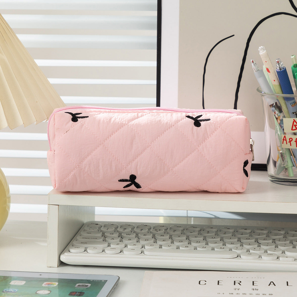 Quilted Ribbon Pencil Pouch 🎀☁️