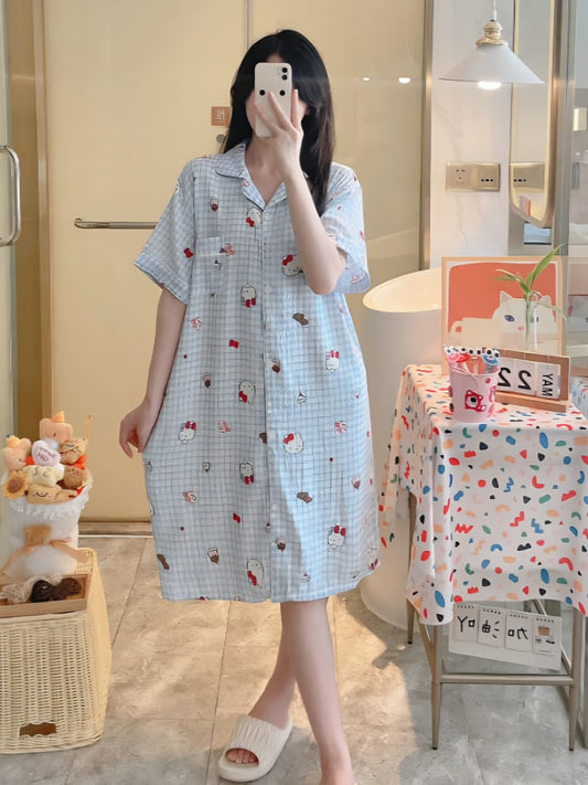 Kitty Café Dream Nightshirt Frock ☕🐱🎀