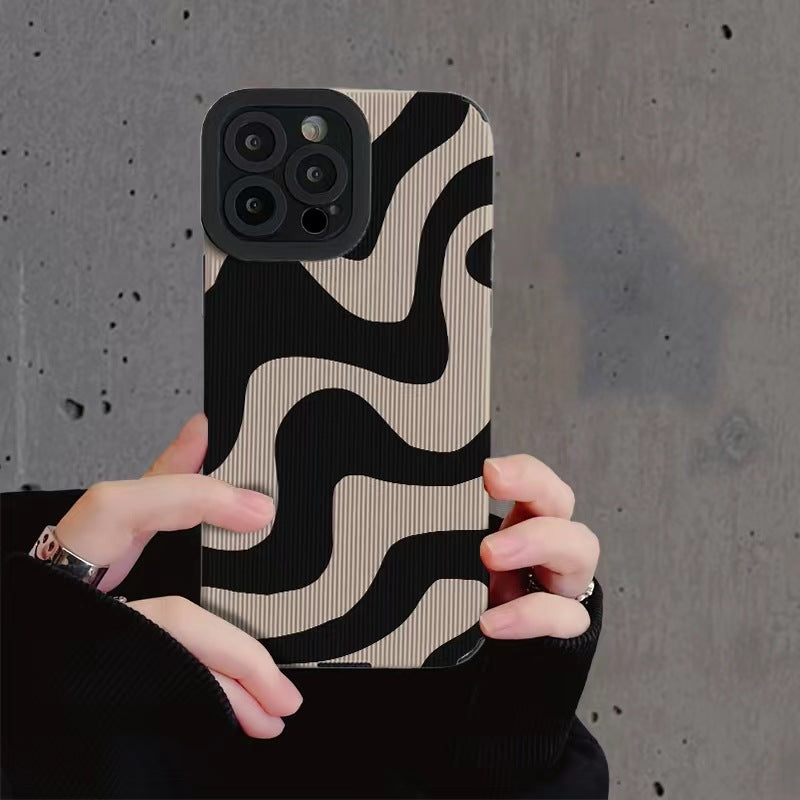 🖤 Wavy Zebra Aesthetic iPhone Case 🐾